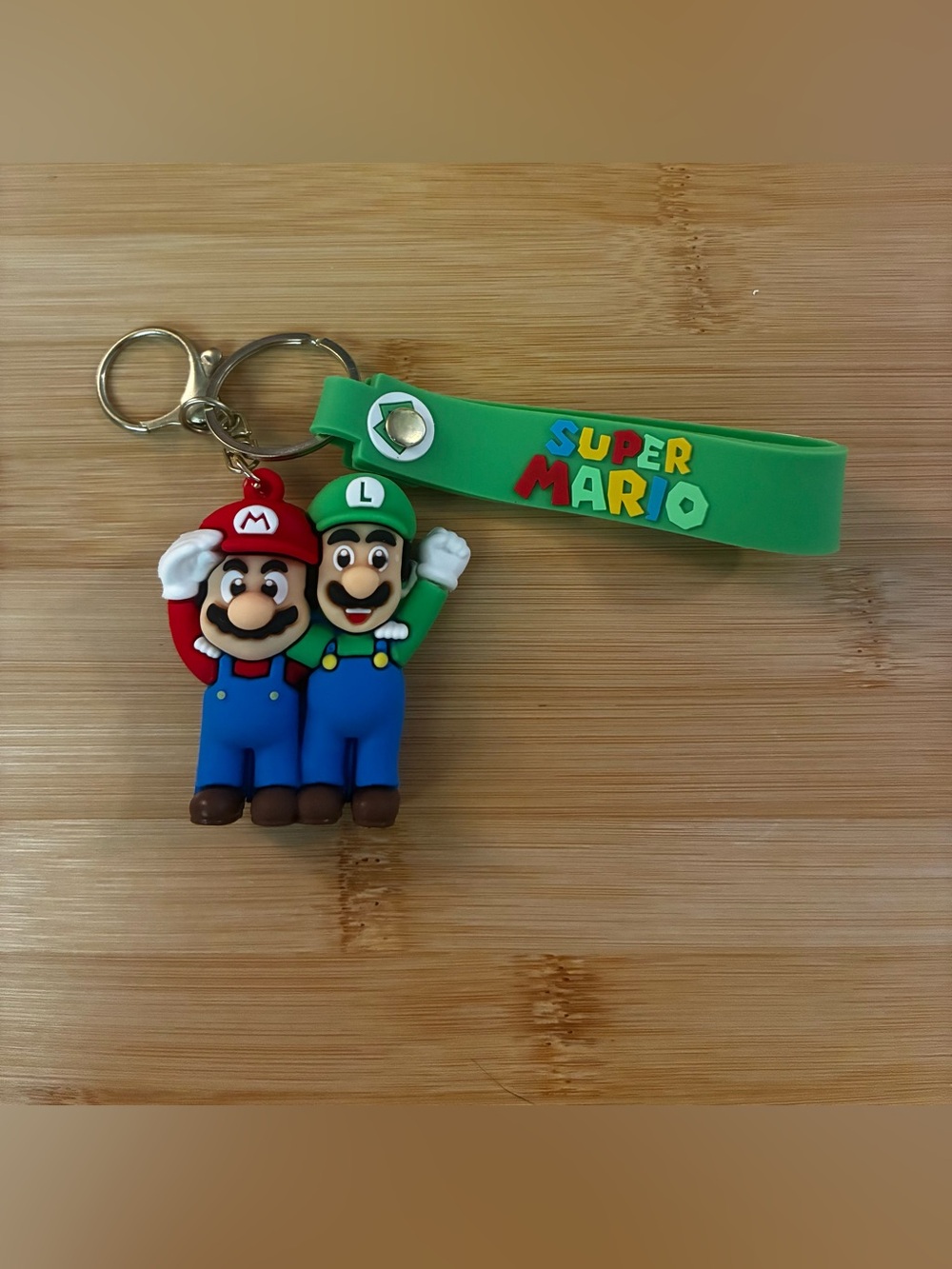 Super Mario Silicone Strap Keychain with Mario & Luigi